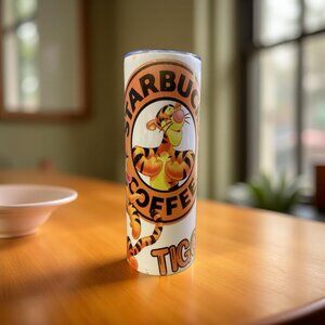 Tigger Orange Cold Cup Tumbler Lid Cartoon Character